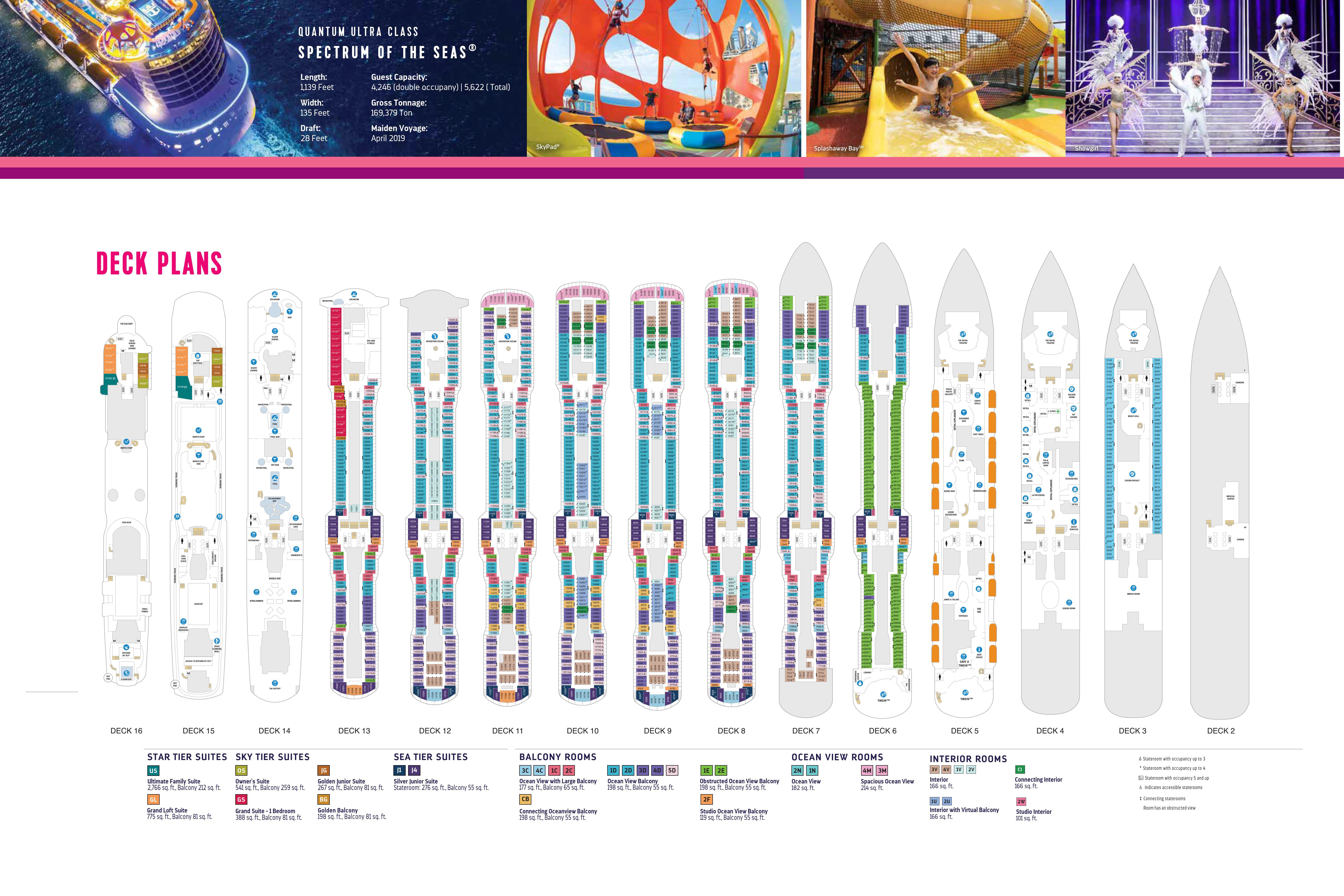 План палуб: Spectrum of the Seas